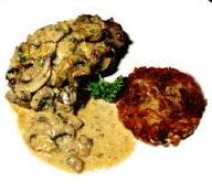 Gegrilde varkensoester met paddenstoelen en kruidenboter